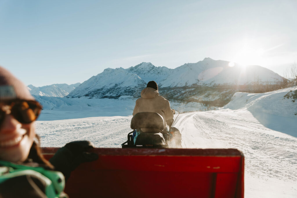 Snowmachine ride out to Matanuska Glacier